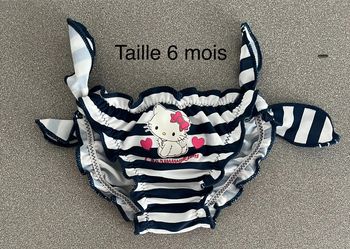 Maillot de bain rayé bleu blanc Hello kitty taille 6 mois