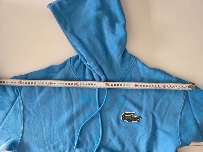 🐊 Sweatshirt Lacoste à capuche molleton Loose Fit bleu ciel - photo numéro 5