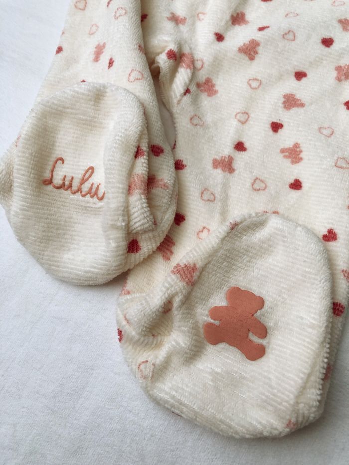 Pyjama 2 pièces en velours Lulu Castagnette 1 mois - photo numéro 8