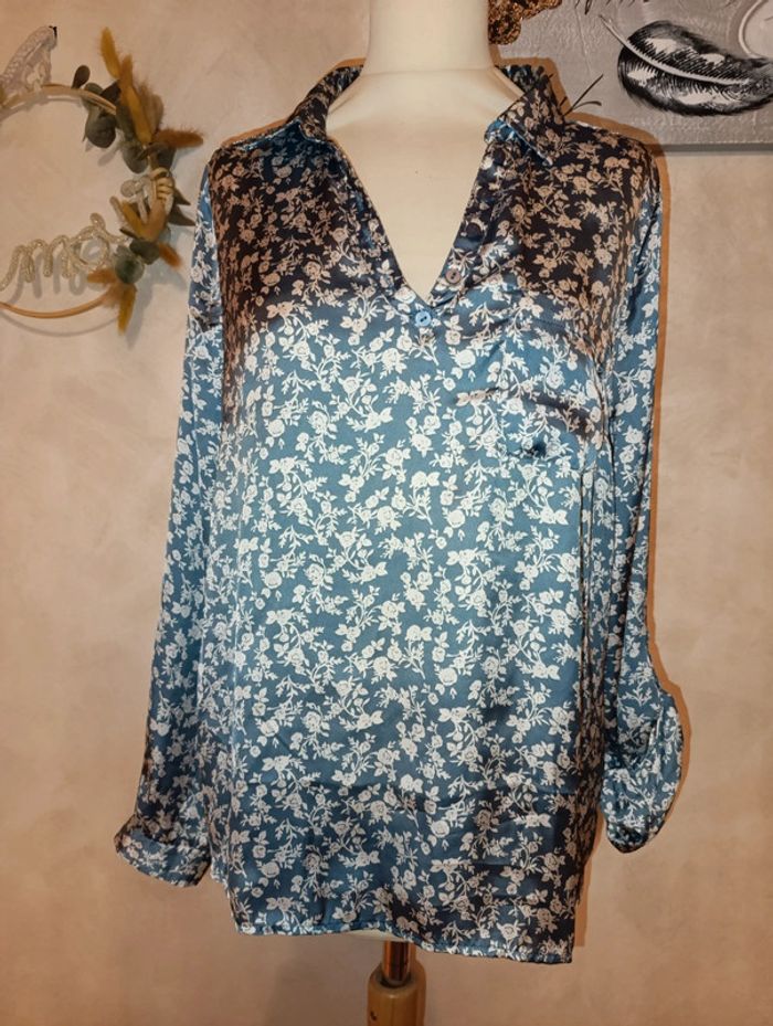 Sublime chemisier en satin Gemo taille 44 - photo numéro 2