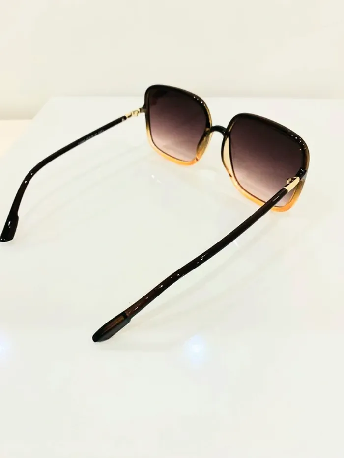 Lunette de soleil femme carrée marron dégradés uvprotection catégorie 3 - photo numéro 6