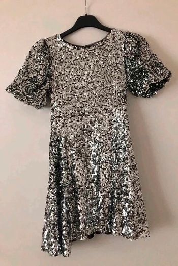 Robe de soirée argent sequin Zara