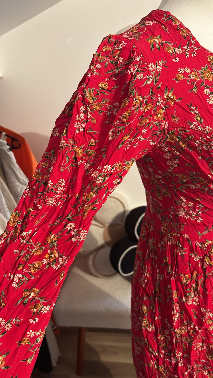 Robe longue rouge fleuries Boutique Indépendante T42/44 - photo numéro 2
