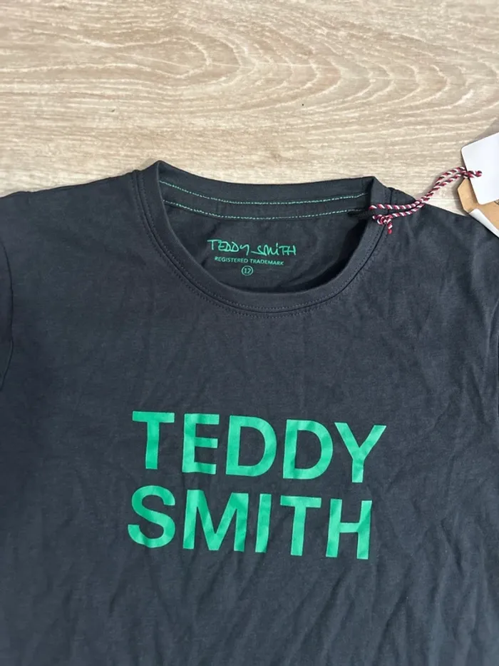 T-shirt Teddy Smith Charbon logo vert 12ans - photo numéro 2