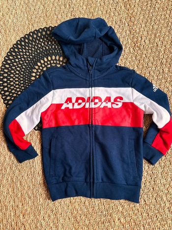 Veste sweat marine rouge adidas