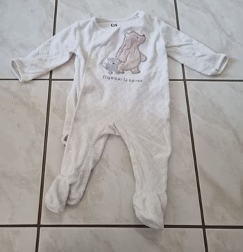 pyjama blanc hiver bébé C&A mixte taille 6 mois