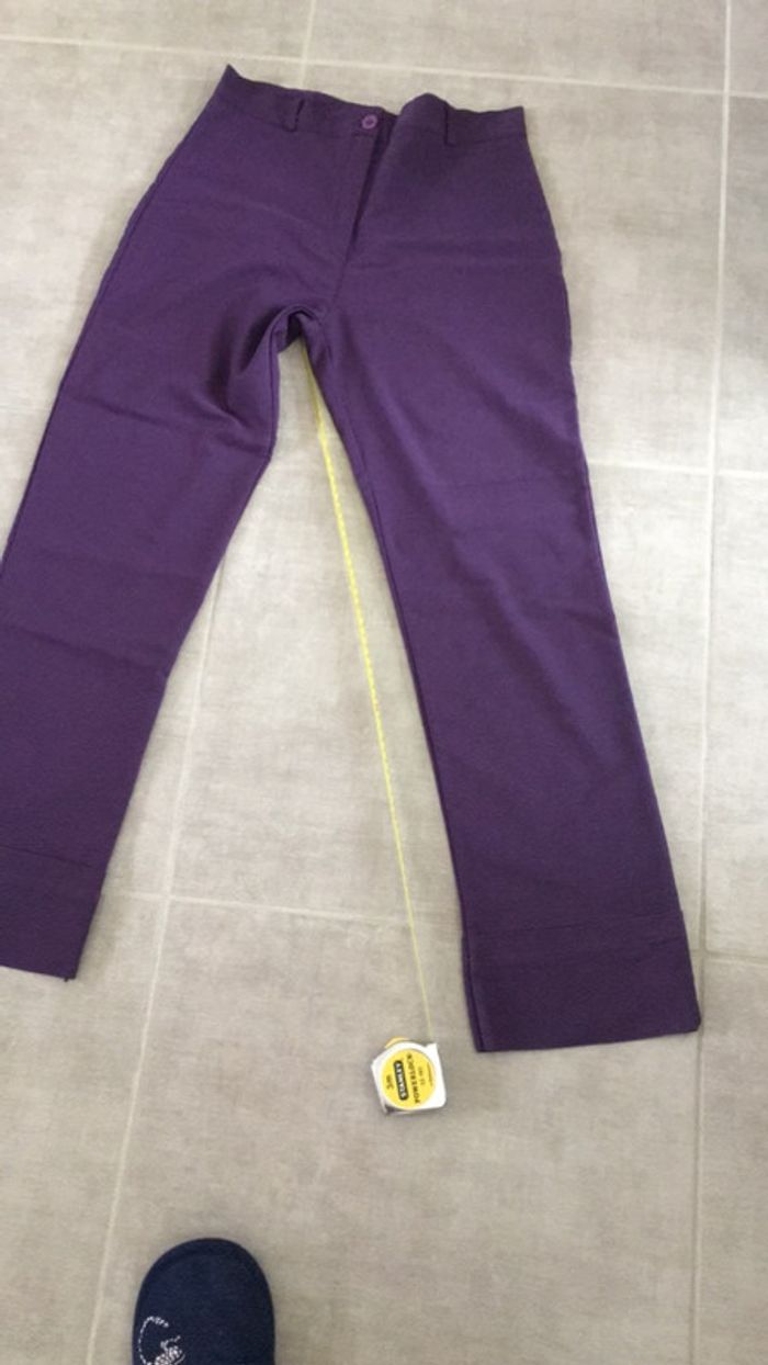 Pantalon violet matière elastane. - photo numéro 2