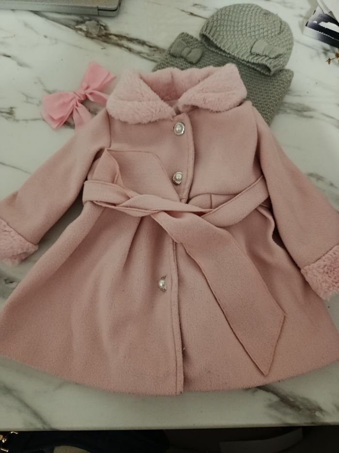 Ensemble manteau bottine écharpe bonnet