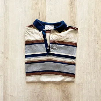 Harold Vichy Filo Scorzia Polo à rayures Homme Exclusif vintage Collection Luxe (Taille L)
