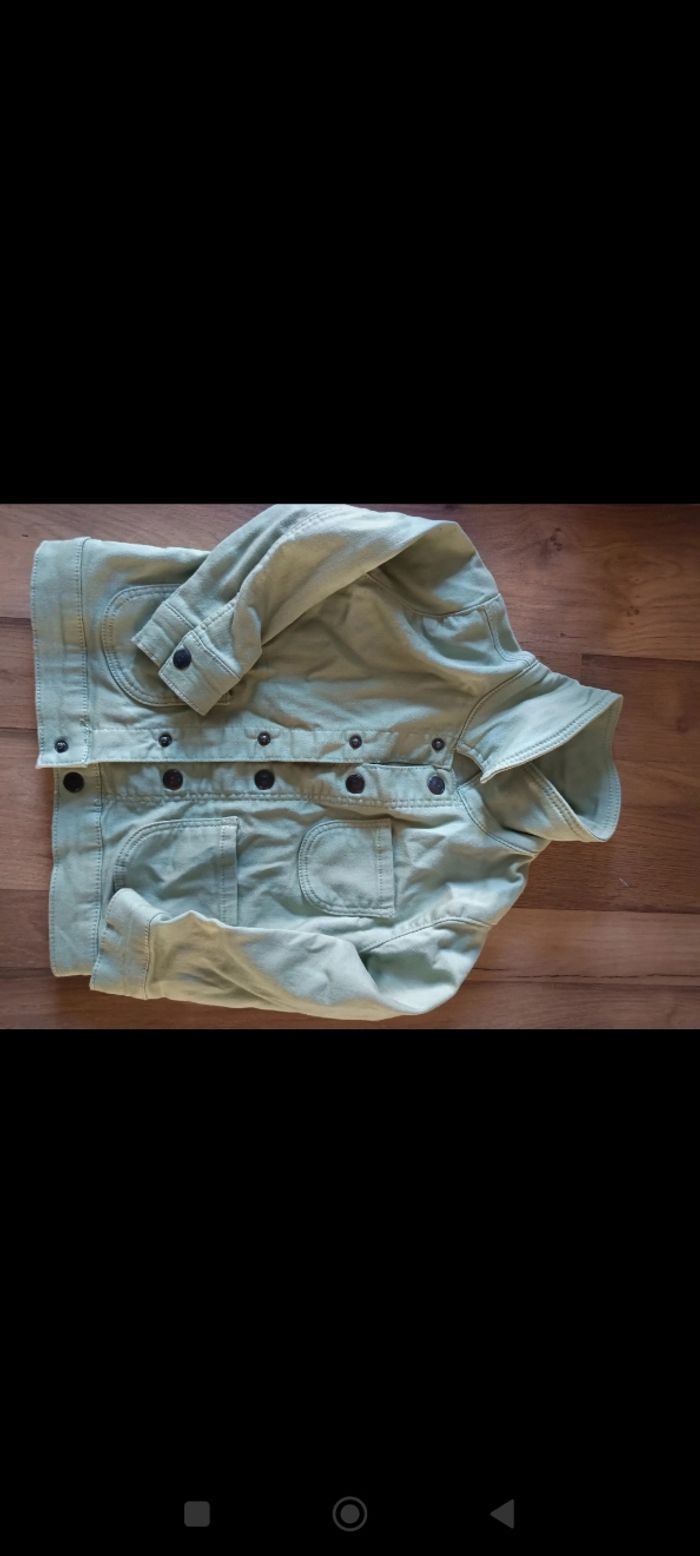 Veste en jeans vert pastel 36 mois