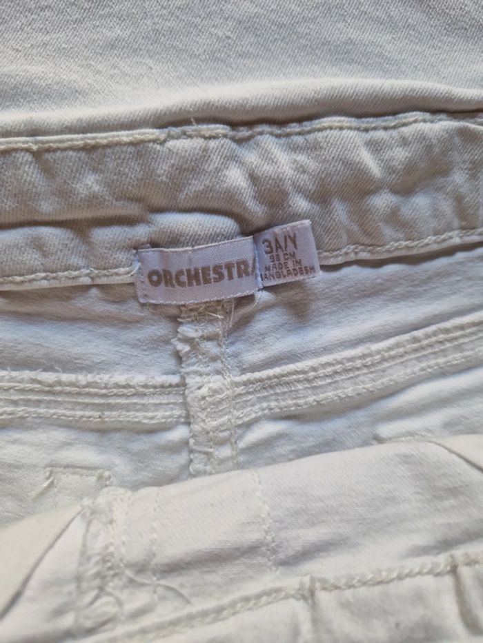 Salopette blanche jean pressions dorées T3ans TBE orchestra - photo numéro 2
