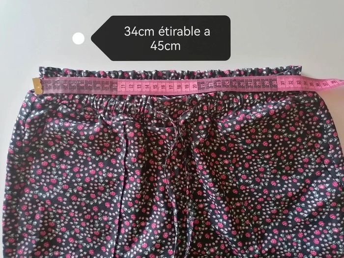 Pantalon polyester noir fleuri 36 Kiabi - photo numéro 9