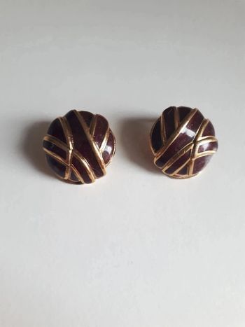 Boucle d'oreille vintage plaqué or avec boîte en