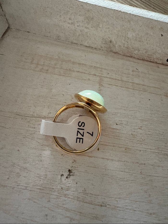 Bague dorée et bleu T7 - photo numéro 4