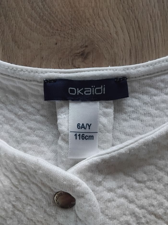 Gilet 6 ans Blanc Fille Okaïdi 🤍 - photo numéro 2