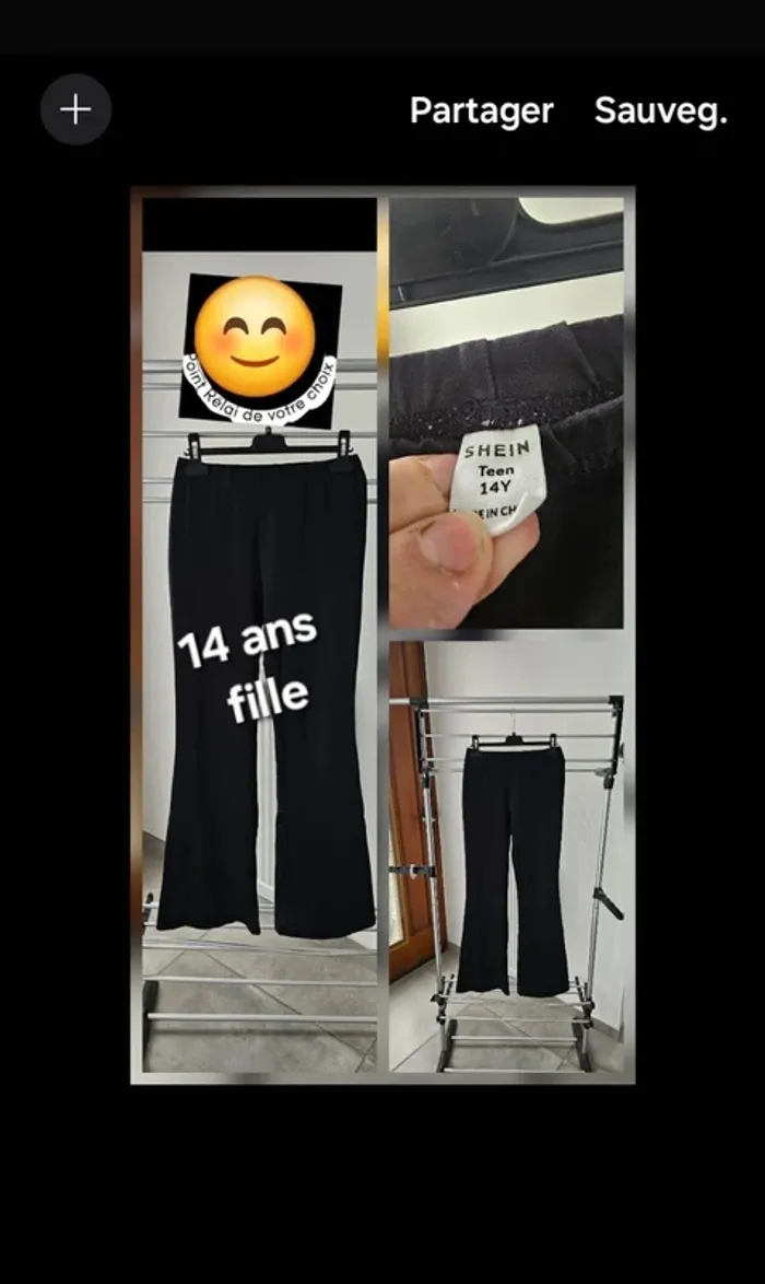 Pantalon évaser noir fille 14 ans Shein Shein 14 ans Beebs