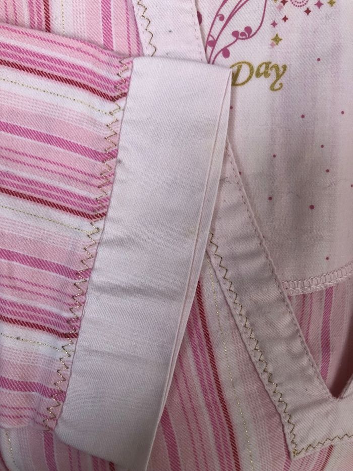 Haut de pyjama à rayures roses et argent Etam taille 34 - photo numéro 5