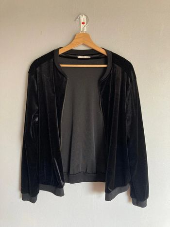 Bomber velours noir ultra doux – EDC Esprit – Taille XL