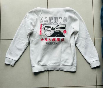 Sweat à capuche blanc Naruto 12 ans