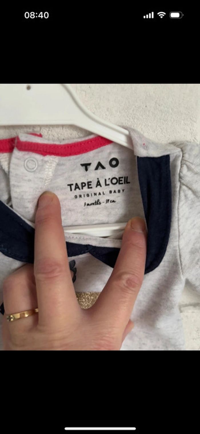 Pyjama coton tape à l œil taille 3 mois - photo numéro 3