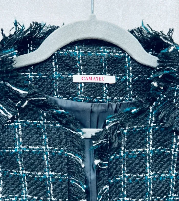 Magnifique veste blazer noire en tweed Camaïeu neuve - photo numéro 3