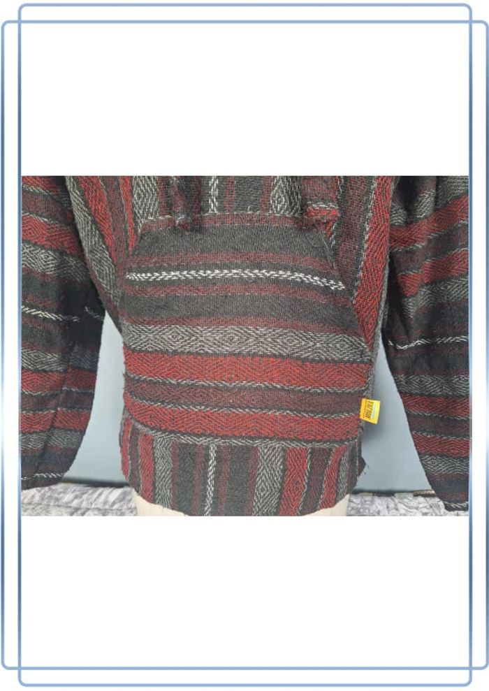 sweat a capuche / Hoodie/baja/poncho mexicain - taille M - homme - multicolore / fait main 251 - photo numéro 3