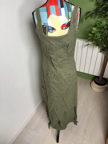 Robe longue en lin Etam | Kaki | Taille 38