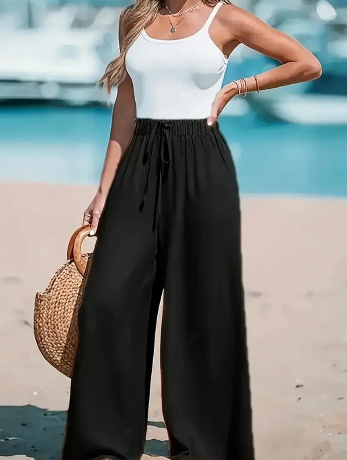 Pantalon fluide noir , taille M , femme , idée cadeau
