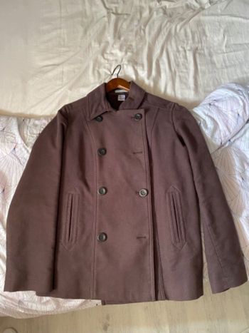 Manteau hiver peau de pêche marron femme