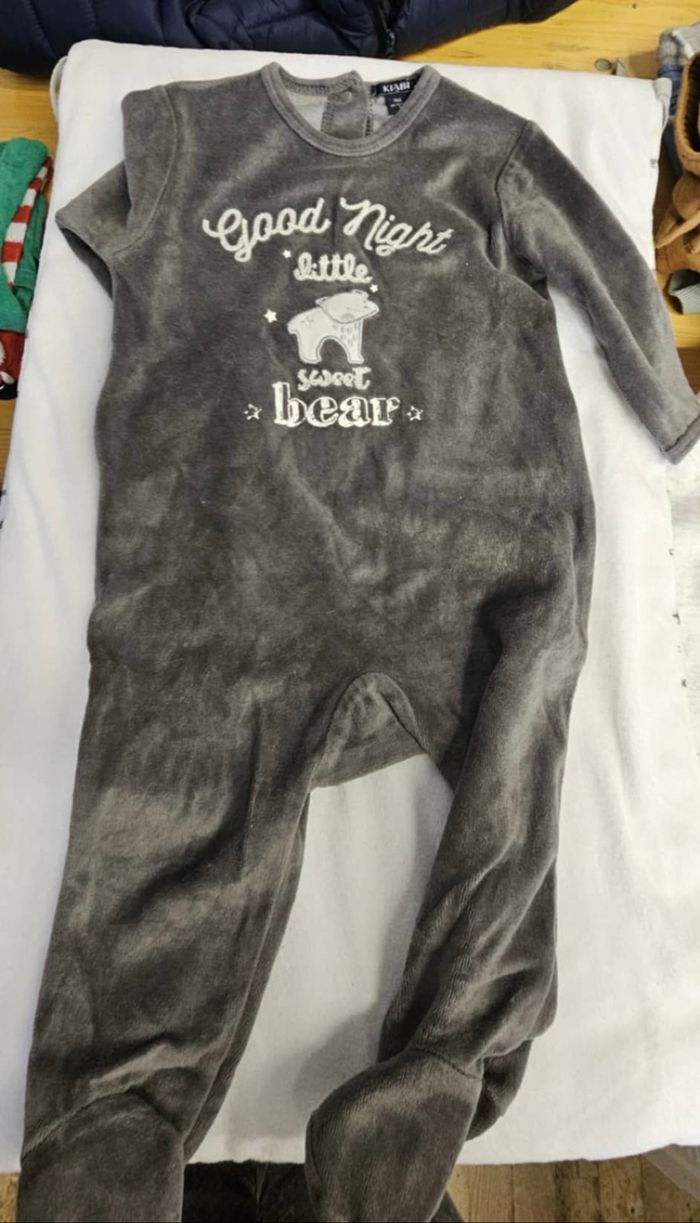 Pyjama en velours gris