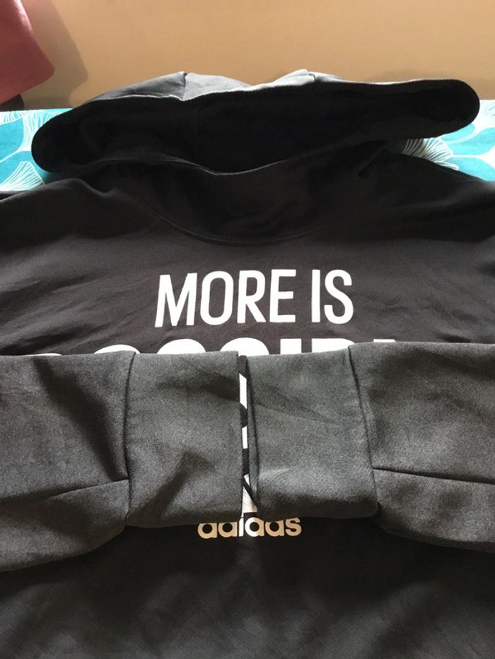 Sweat à capuche pour homme Adidas noir et gris foncé taille S 144 - photo numéro 6