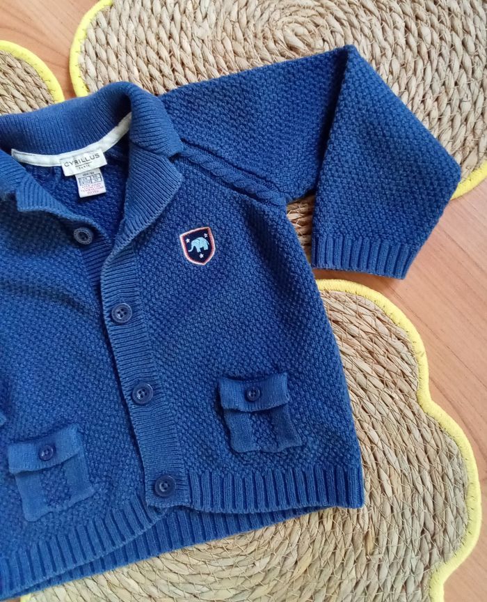 Gilet en laine bleue avec col Cyrillus - photo numéro 3