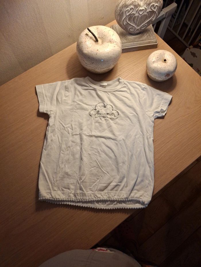 T shirt manches courtes zeeman 98/104 blanc