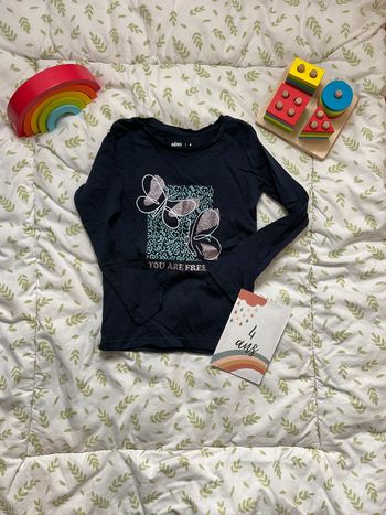 teeshirt manches longues bleu marine gémo 4 ans