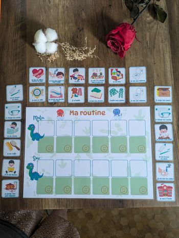 Tableau de routine bébé dinosaure