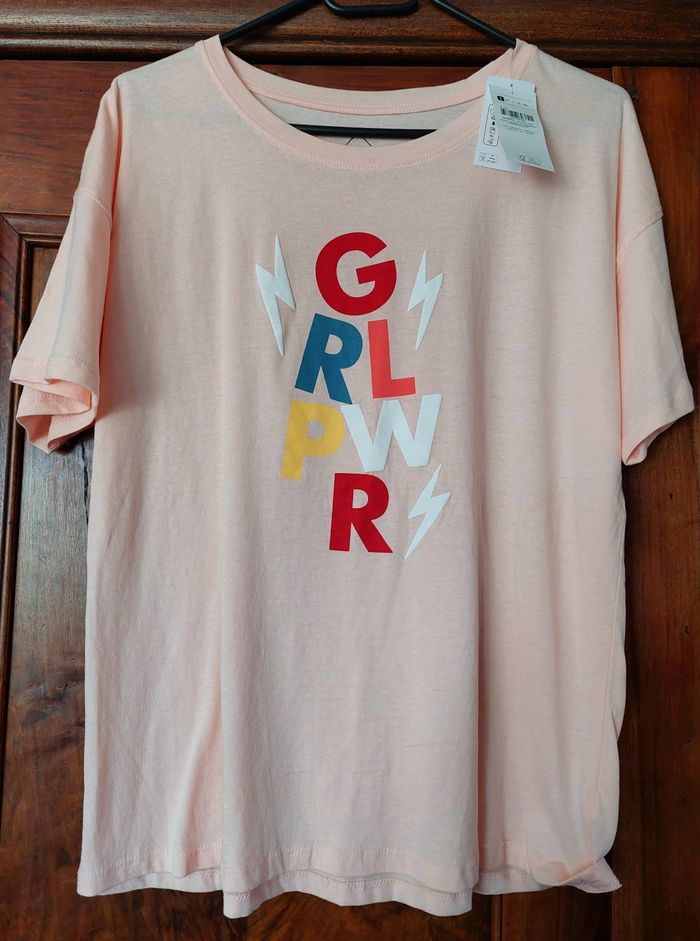 Lot 2 tee-shirts  rose et marine - photo numéro 2