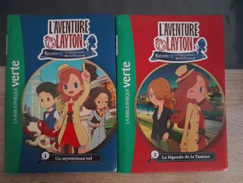lot 2 livres bibliothèque verte - l'aventure Layton tomes 1 et 2