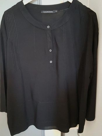 Chemisier noir manches 3/4