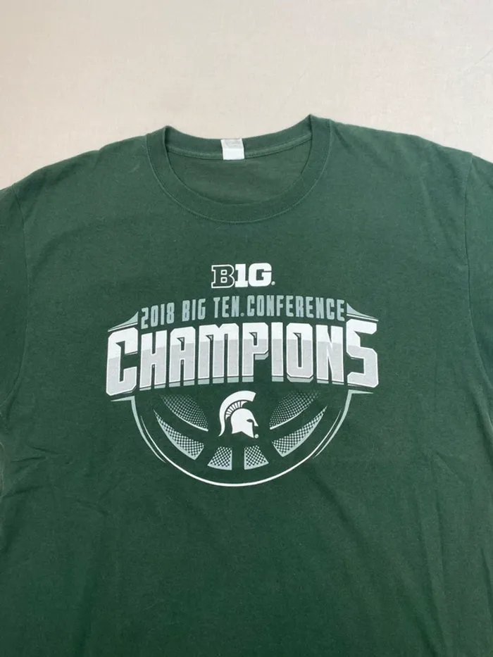 T-shirt imprimé sport USA, homme, été, vert, L, 2018 Big Ten. Conference champions - photo numéro 2