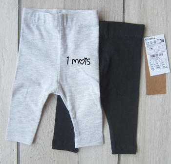 Lot de 2 leggings neufs 1 mois