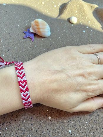 Bracelet coeur double couleur bresilien fait main 