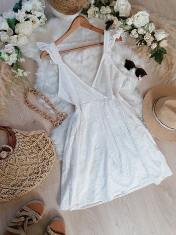 Jolie robe blanche bohème taille S