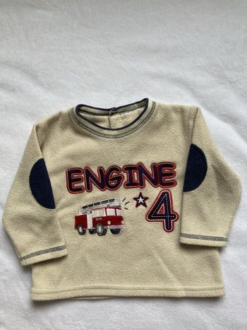 Pull polaire pompiers 9-12 mois