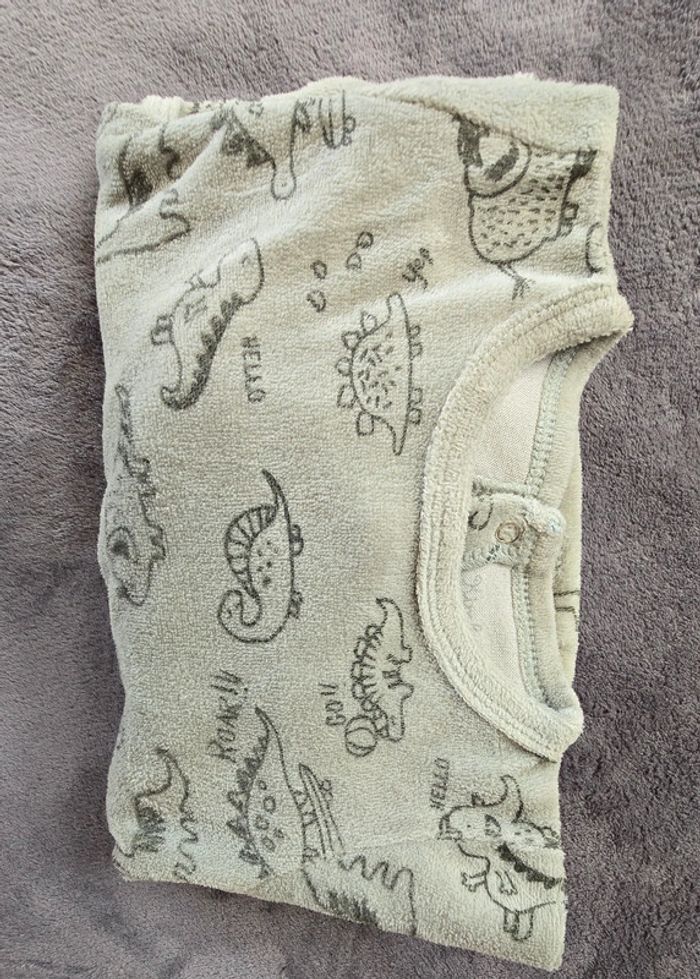 Pyjama effet velours manches longues vert kaki (lot de 2) - photo numéro 3