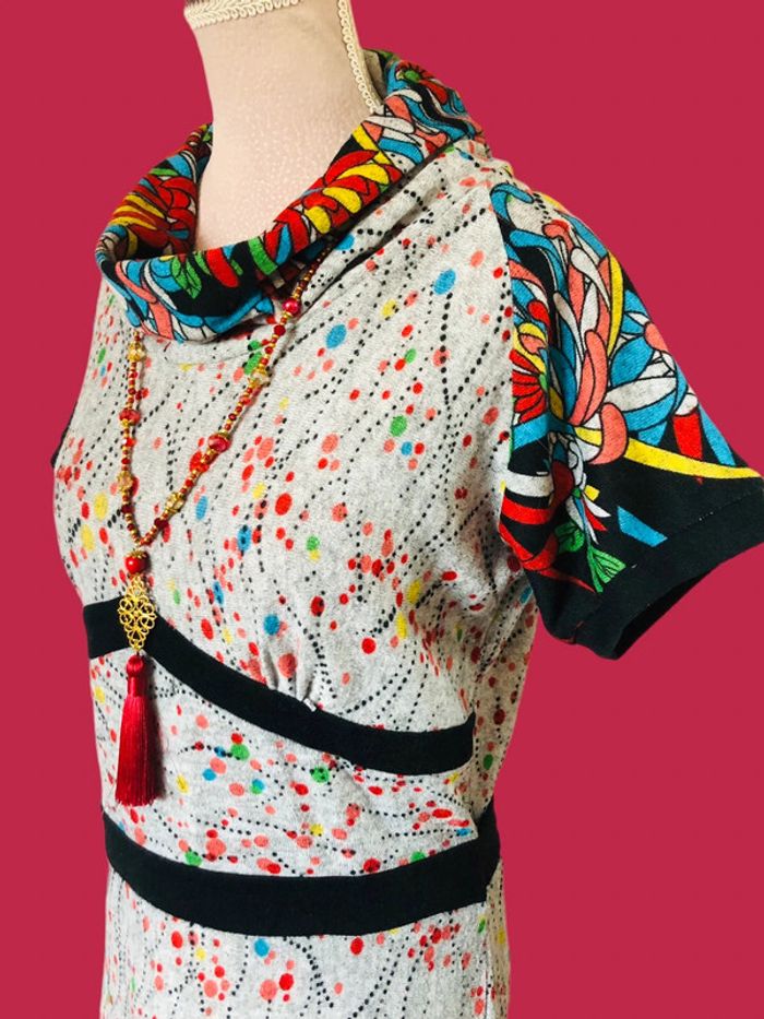 🩶🌹Robe d’automne gris multicolore Smash original multicolor dress🌹🩶 - photo numéro 2
