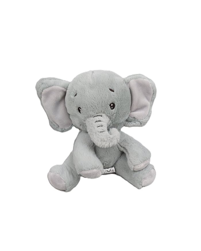 Peluche doudou éléphant gris ZD TRADING ACTION oreilles bruissantes 20 cm assis