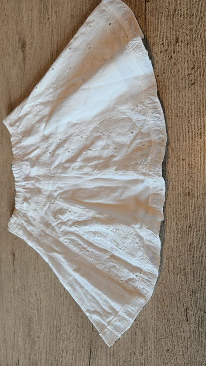 Jupe blanche courte et classique ajustable, avec broderie, Catimini, 7 ans, nickel - photo numéro 3
