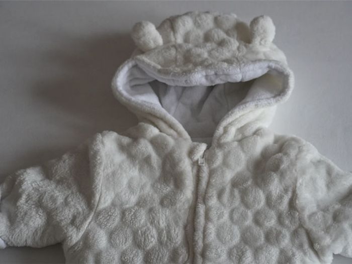 Combi pilote en velours blanche écru Kiabi Taille : 1 mois 52/55 cm 4kg - photo numéro 2