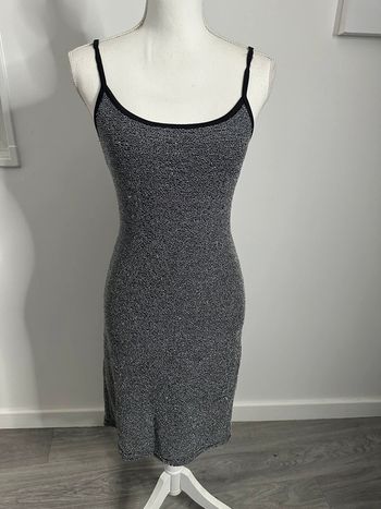 Robe longue noire et argentée Vintage T38 M