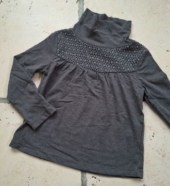 Sous pull gris Kiabi crocheté - 3 ans